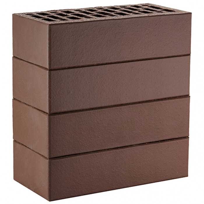 Кирпич облицовочный ЛСР темно-коричневый гладкий, утолщенные стенки, М175, 250х120х65 мм